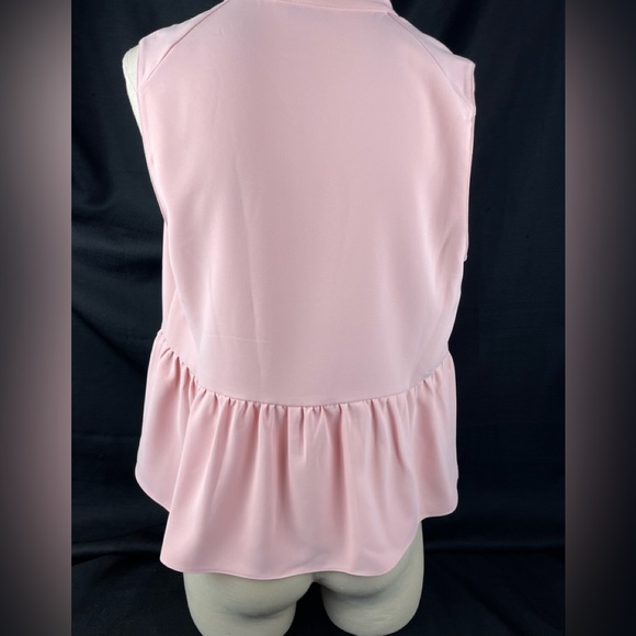 Amanda Uprichard Blush Pink Peplum Top Sz L - Picture 2 of 9
